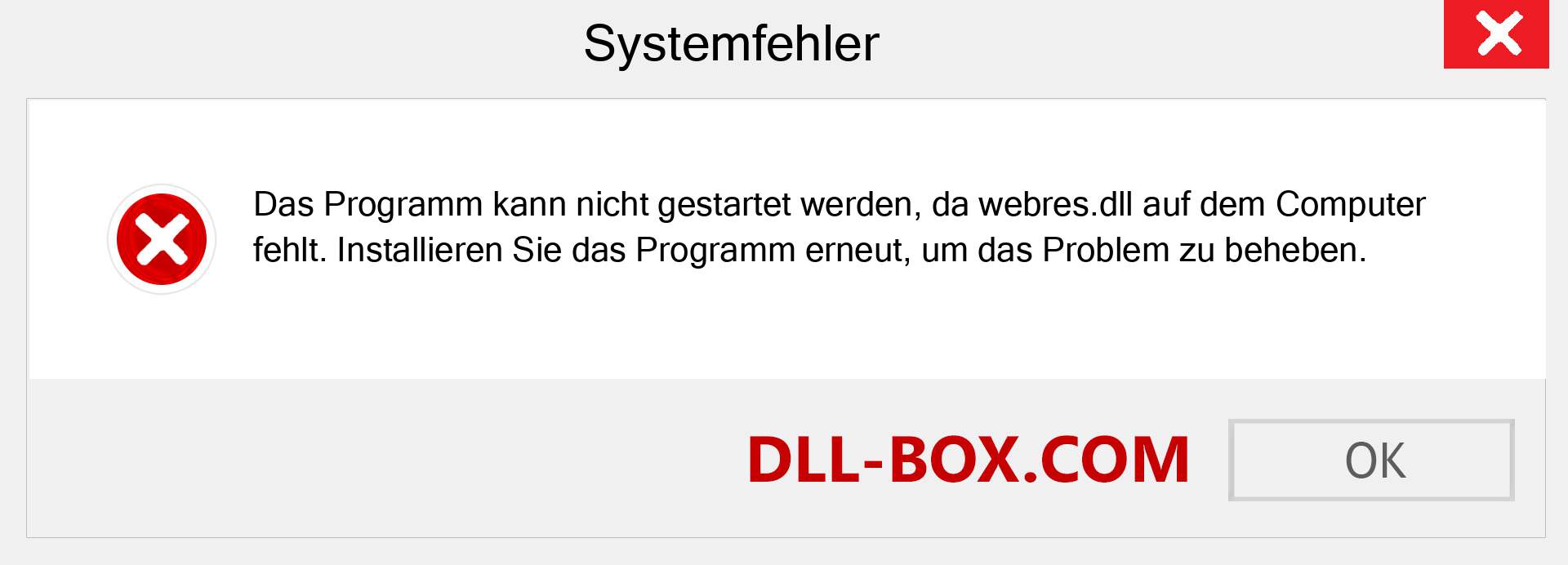 webres.dll-Datei fehlt?. Download für Windows 7, 8, 10 - Fix webres dll Missing Error unter Windows, Fotos, Bildern